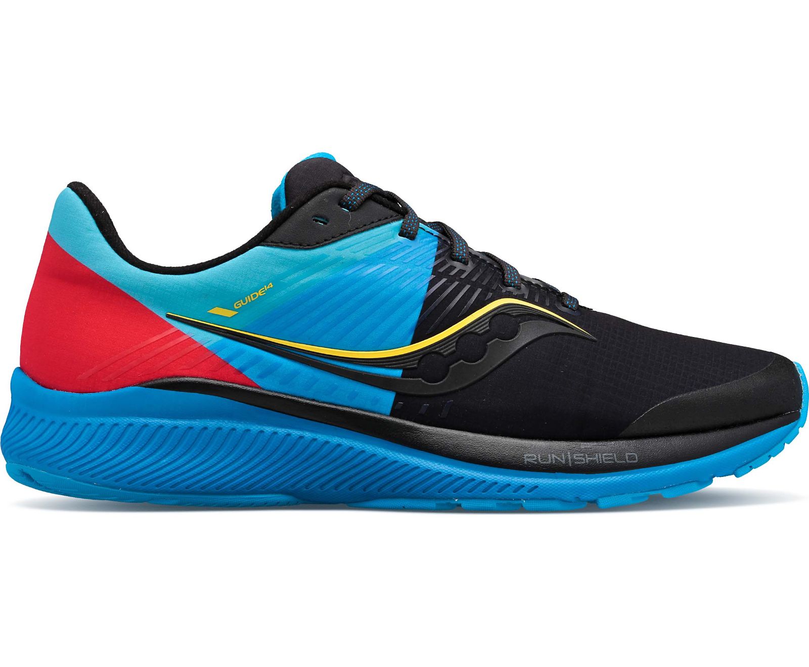 Férfi Saucony Guide 14 Runshield Futócipő Fekete Kék | HU 651ZUT